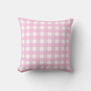Pink Gingham Karo Throw Kissen