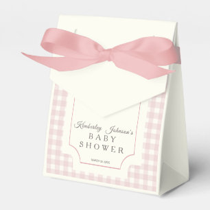 Pink Gingham mit Bow Baby Dusche Geschenkschachtel