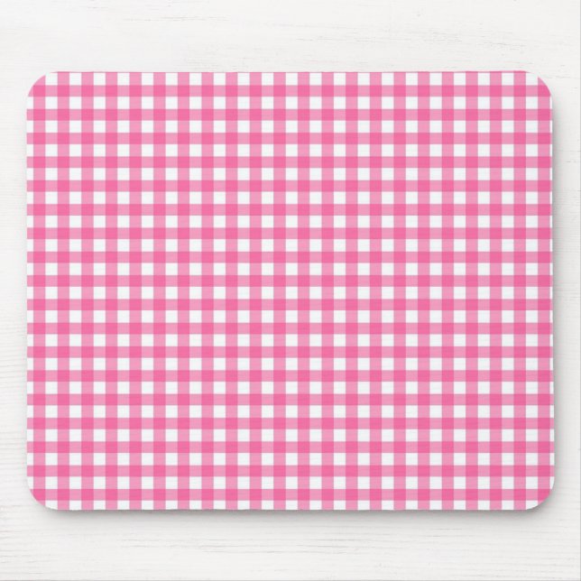 Pink Gingham Mouse Pad Mousepad (Vorne)