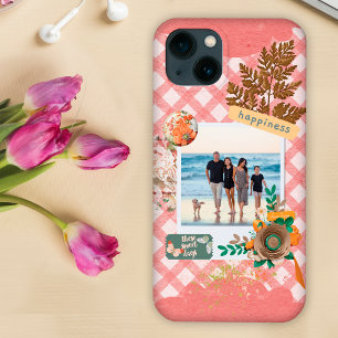 Pink Gingham Paper, Scrapbooking Custom Foto Case-Mate iPhone Hülle