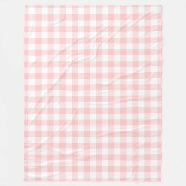 Pink Gingham Pattern Fleecedecke (Vorderseite)