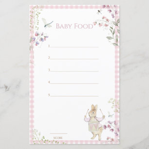 Pink Gingham Peter von Rabbit Guess Baby Food Game