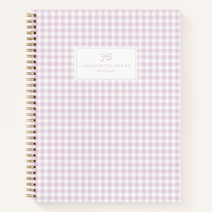 Pink Gingham, Preppy & Pastel Ästhetik Notizbuch