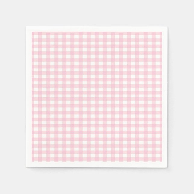 Pink Gingham Serviette (Vorderseite)