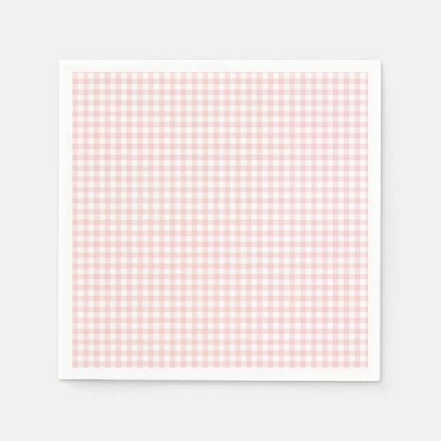 Pink Gingham Spring Birthday Party Serviette (Vorderseite)