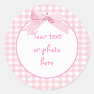 Pink Gingham Sticker