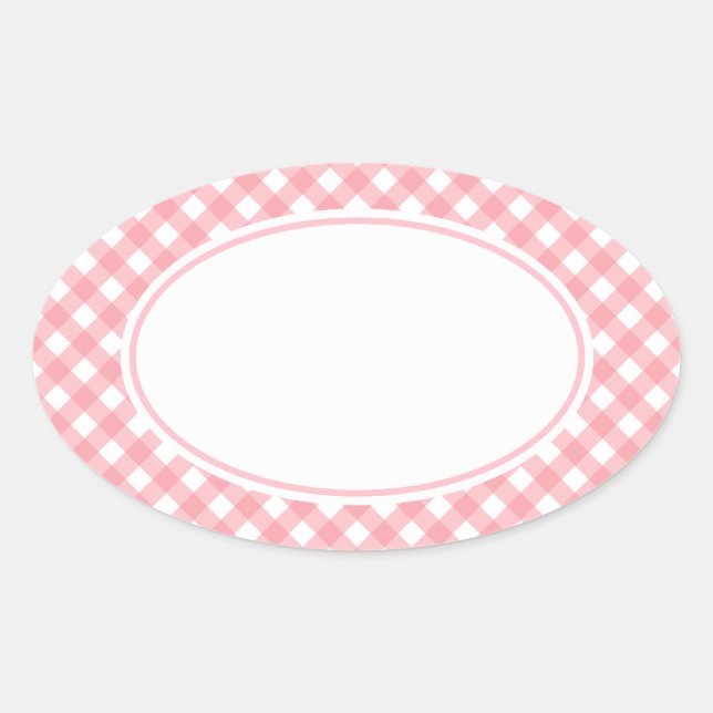 Pink Gingham Stickers (Vorderseite)