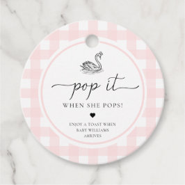 Pink Gingham Swan Pop It Wenn sie Pop Geschenkanhänger