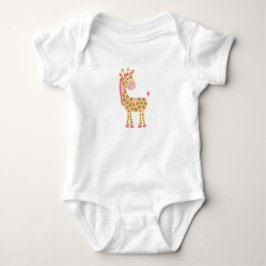 Pink Giraffe Baby Bodysuit Strampler
