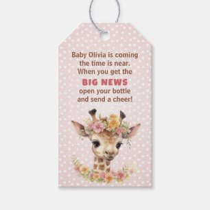 Pink Giraffe Baby Girl Safari Dusche Flasche Gefal Geschenkanhänger