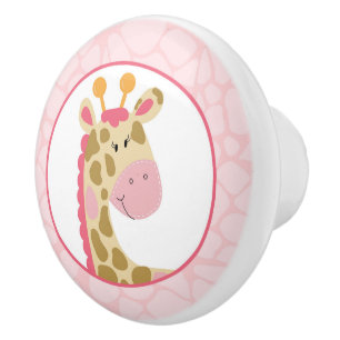 Pink Giraffe Baby Kinderzimmer Jungle Niedlich Keramikknauf
