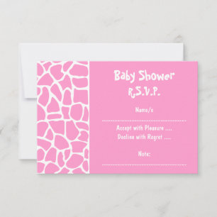 Pink Giraffe Babydusche RSVP Karte