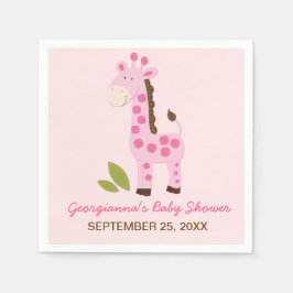 Pink Giraffe individuelle Babydusche Napkin Serviette