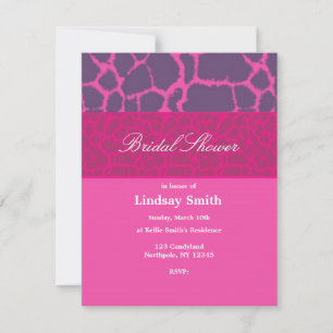 Pink Giraffe Muster Bridal Dusche Einladung