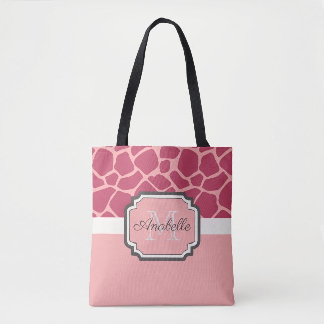 Pink Giraffe Muster Tasche (Vorderseite)