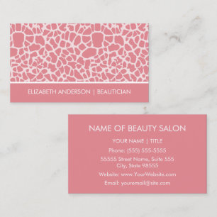 Pink-Giraffen-Friseursalon Visitenkarte
