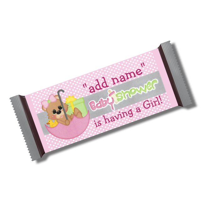Pink Girl Baby Dusche Candy Bar Wrapper Gefallen Notizblock (Von Creator hochgeladen)