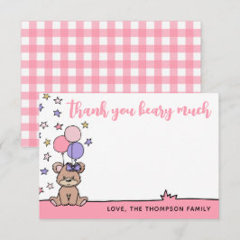 Pink Girl Baby Dusche Danke schön viel Beary