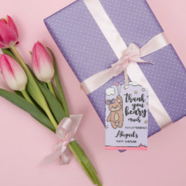 Pink Girl Baby Dusche Danke schön viel Beary Geschenkanhänger