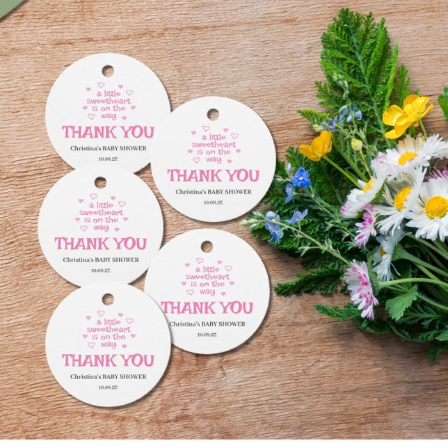 Pink Girl Baby Dusche Geschenkanhänger (Von Creator hochgeladen)