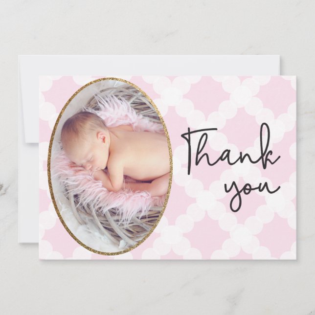 Pink Girl Baby Foto Vielen Dank, dass Sie die Gebu Dankeskarte (Vorderseite)