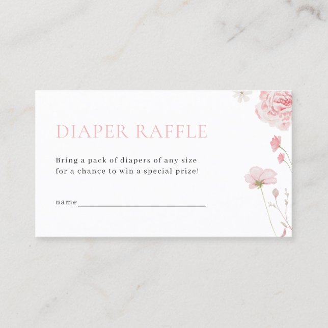 Pink Girl Baby in Bloom Diaper Raffekarte Visitenkarte (Vorderseite)