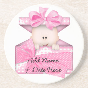 Pink girl Baby Shower Untersetzer Baby Girl