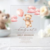 Pink Girl Babydusche mit Pink und Beige warten