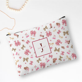 Pink Girl Cowgirl Coquette Muster Monogram Name Zubehörtasche