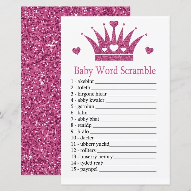 Pink Girl Crown Baby Wortspiel (Vorne/Hinten)