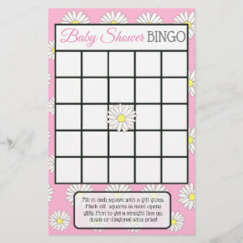 Pink girl Daisy Themed Baby Duschspiele Flyer
