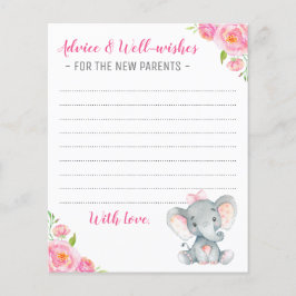 Pink Girl Elephant Dusche Neue Kinderberatungskart