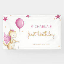 Pink Girl First Birthday Dragon Party