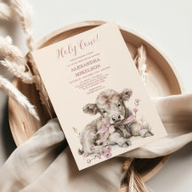 Pink Girl Floral Highland Kuh Baby Dusche