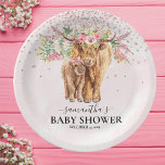 Pink Girl Floral Highland Kuh Calf Baby Dusche Pappteller<br><div class="desc">Dieses Design kann in dem Bereich personalisiert werden, der durch das Ändern des Fotos und/oder Textes zur Verfügung gestellt wird. Sie können auch angepasst werden, indem Sie auf Vorlage personalisieren klicken und dann auf die Schaltfläche klicken, um weitere Optionen anzupassen, um die Hintergrundfarbe zu löschen oder zu ändern, Text hinzuzufügen,...</div>