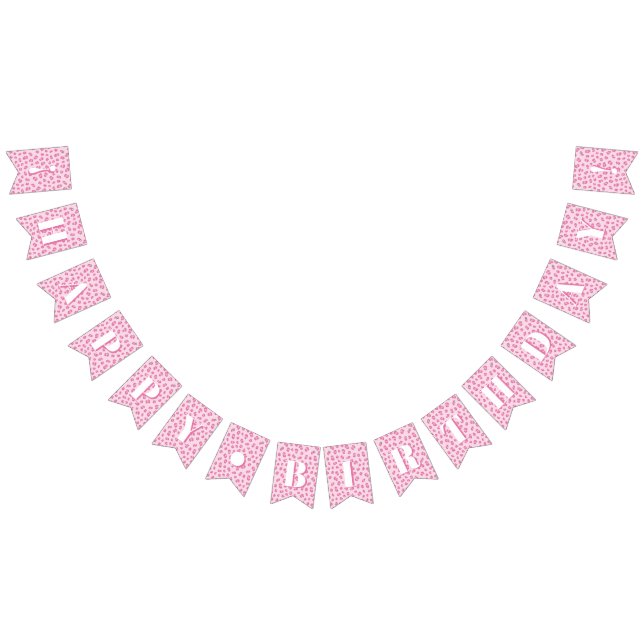 Pink Girl Happy Birthday Party Wimpelkette (Alle)