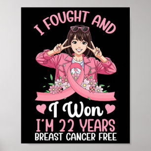 Pink Girl Ich kämpfte und gewann ich bin 22 Jahre Poster