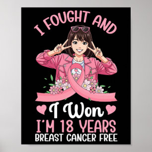 Pink Girl Ich kämpfte und ich gewann ich bin 18 Ja Poster