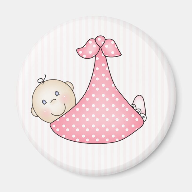 Pink Girl in Blanket Magnet (Vorne)