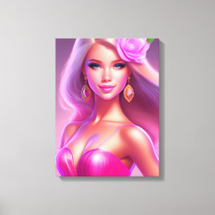 Pink Girl Leinwanddruck