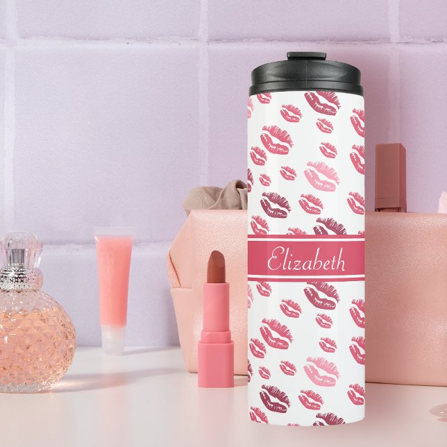 Pink Girl Lips Thermosbecher (Von Creator hochgeladen)