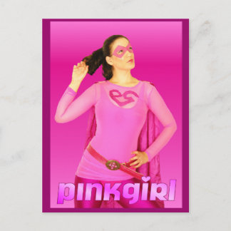 Pink Girl Mail Postkarte
