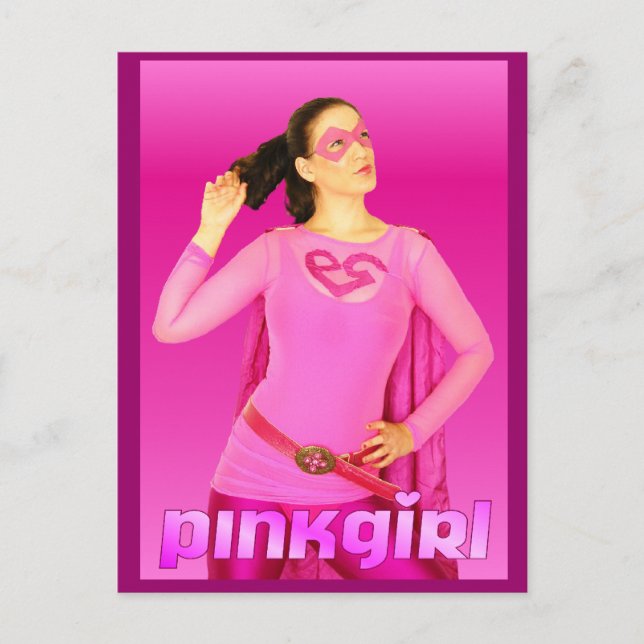 Pink Girl Mail Postkarte (Vorderseite)