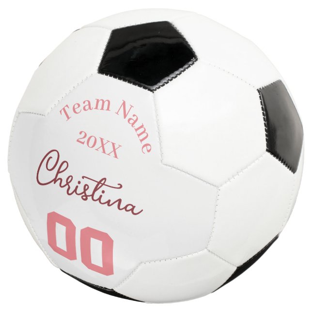 Pink Girl Name Number Team Year Fußball (Dreiviertel)