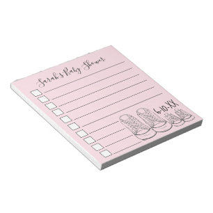 Pink Girl Neue Babydusche Personalisiert zu machen Notizblock
