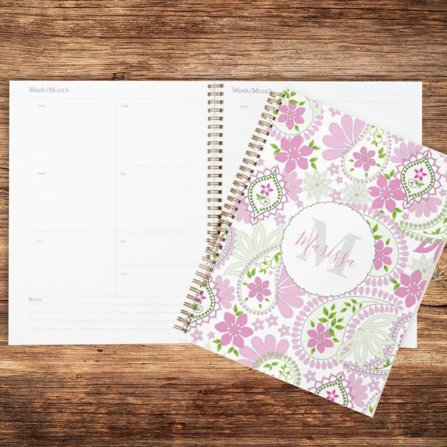 Pink Girl Niedlich Chic Preppy Paisley Print Patte Planer (Von Creator hochgeladen)