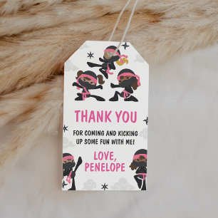 Pink Girl Ninja Warrior Karate Birthday Gevor Geschenkanhänger