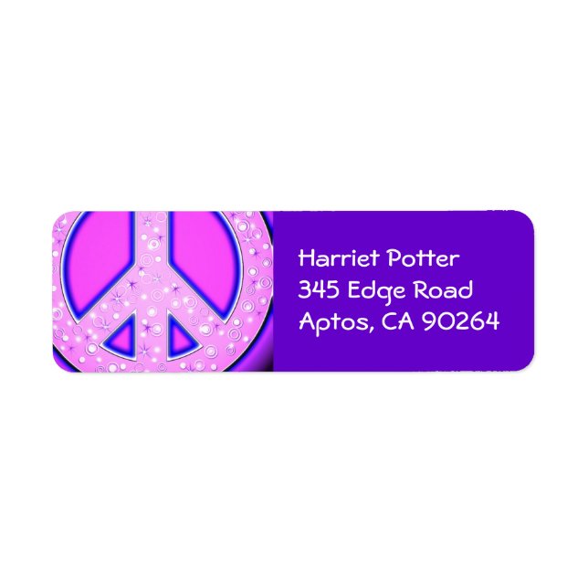 Pink Girl Peace Sign mit Lila Neon Glow (Vorne)