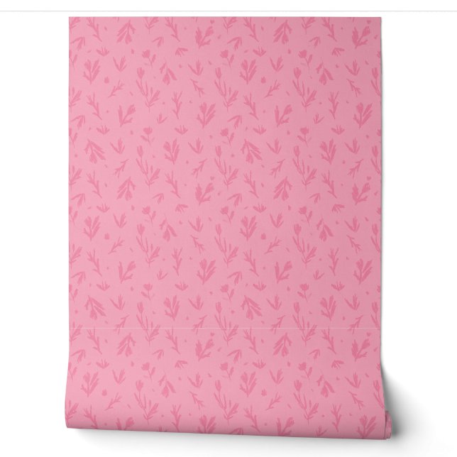 Pink Girl Peel Stick Feminine florale Tapete (Abrollen)