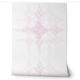 Pink Girl Room Sound Wave Minimal Style Tapete